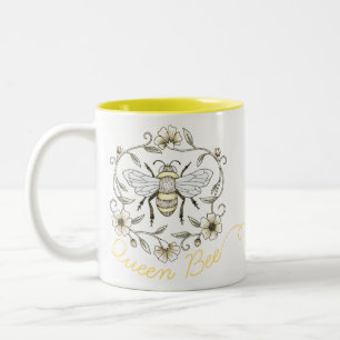 Café Em Dois Tons Caneca da abelha de rainha