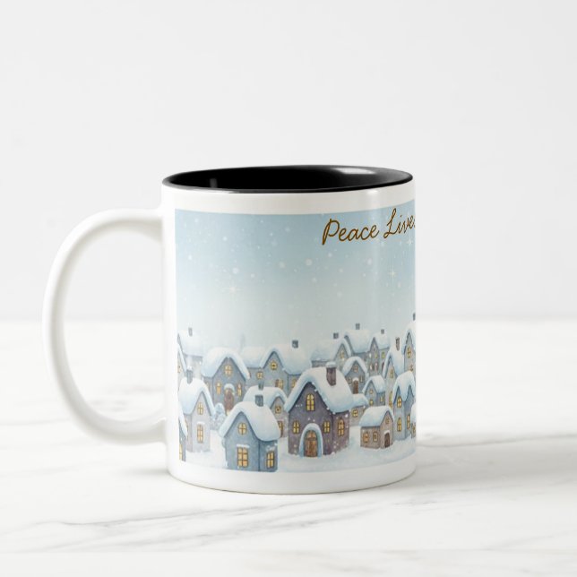Café Em Dois Tons Caneca da Aldeia de Inverno (Esquerda)