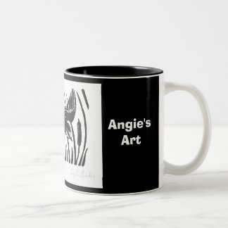 Café Em Dois Tons Caneca da andorinha de celeiro da arte de Angie