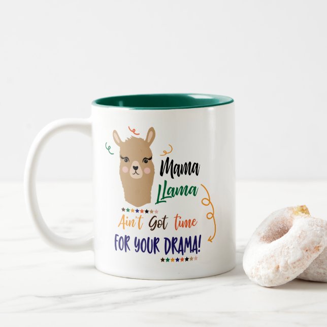 Café Em Dois Tons Caneca da arte da palavra do drama do lama de (Com Donut)