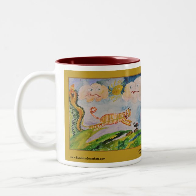 Café Em Dois Tons Caneca da arte das meninas de Burnham (Esquerda)