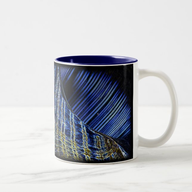 Café Em Dois Tons Caneca da arte de Shell Digital (Direita)