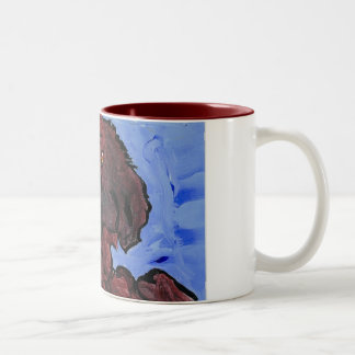 Café Em Dois Tons Caneca da arte do cão de Binki