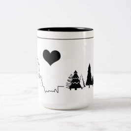 Café Em Dois Tons Caneca da árvore de Montana