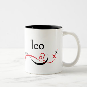 Café Em Dois Tons Caneca da astrologia do zodíaco de Leo