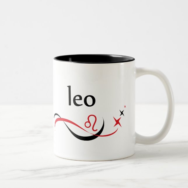 Café Em Dois Tons Caneca da astrologia do zodíaco de Leo (Direita)