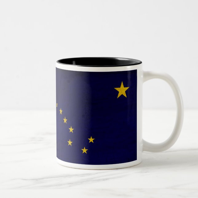 Café Em Dois Tons Caneca da bandeira de Alaska (Direita)