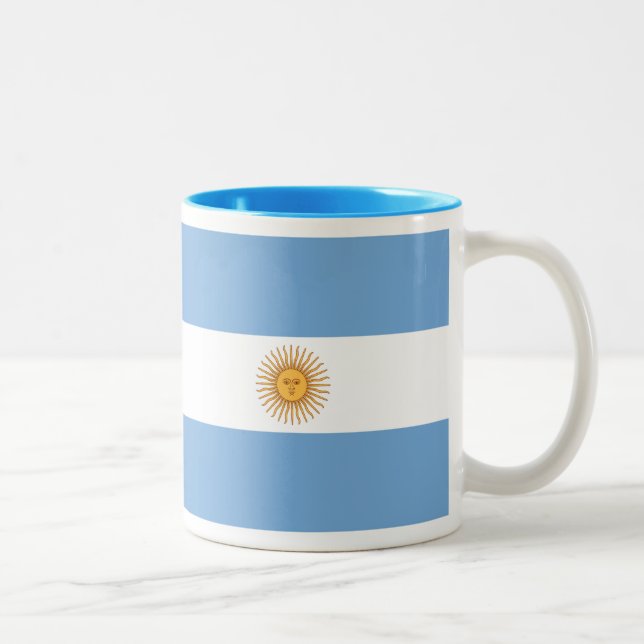 Café Em Dois Tons Caneca da bandeira de Argentina (Direita)