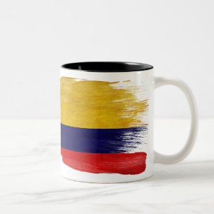 Café Em Dois Tons Caneca da bandeira de Colômbia
