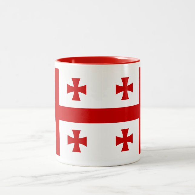 Café Em Dois Tons Caneca da bandeira de Geórgia (Centro)
