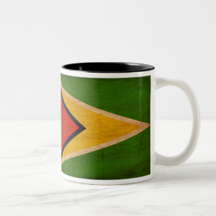 Café Em Dois Tons Caneca da bandeira de Guyana