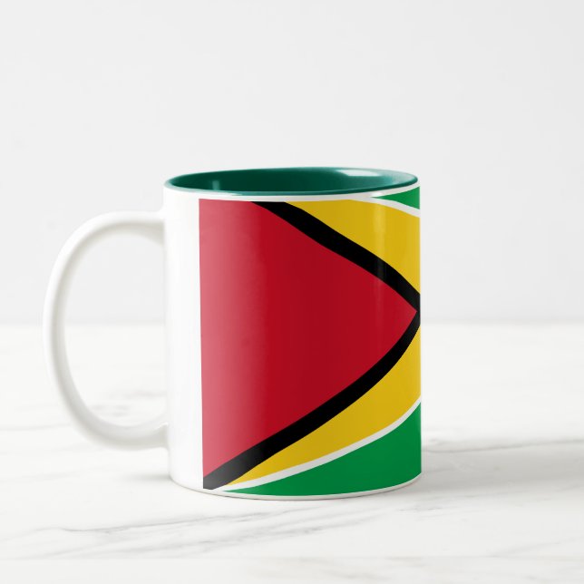 Café Em Dois Tons Caneca da bandeira de Guyana (Esquerda)