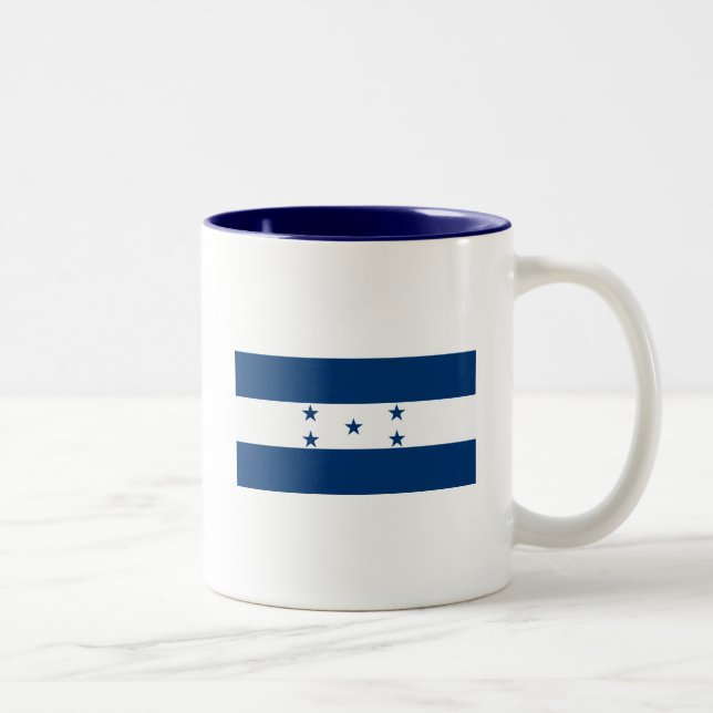 Café Em Dois Tons Caneca da bandeira de Honduras (Direita)