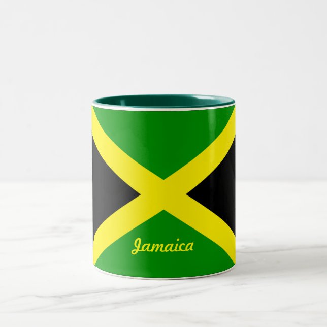 Café Em Dois Tons Caneca da bandeira de Jamaica (Centro)