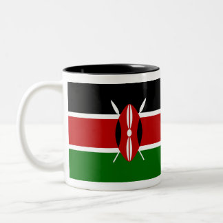 Café Em Dois Tons Caneca da bandeira de Kenya