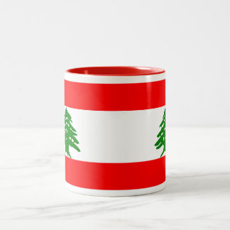Café Em Dois Tons Caneca da bandeira de Líbano