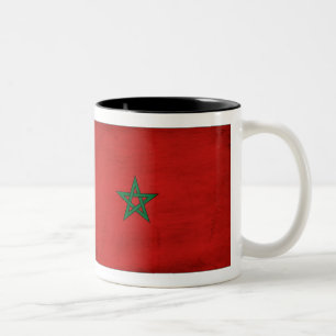 Café Em Dois Tons Caneca da bandeira de Marrocos