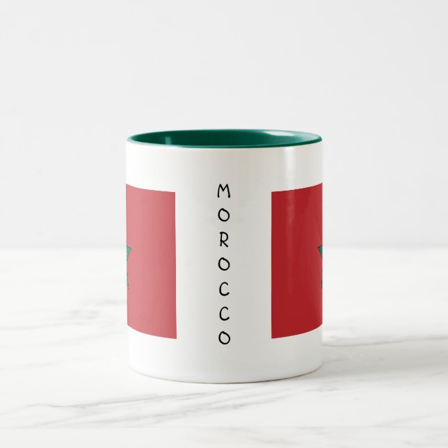 Café Em Dois Tons Caneca da bandeira de Marrocos (Centro)