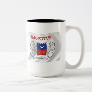 Café Em Dois Tons Caneca da Bandeira de Mayotte