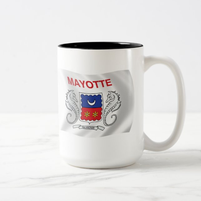 Café Em Dois Tons Caneca da Bandeira de Mayotte (Direita)