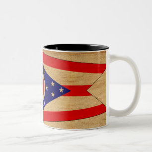 Café Em Dois Tons Caneca da bandeira de Ohio