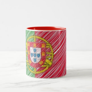Café Em Dois Tons Caneca da bandeira de Portugal
