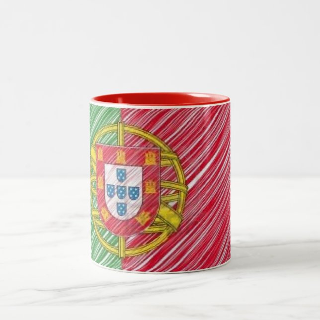 Café Em Dois Tons Caneca da bandeira de Portugal (Centro)