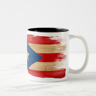 Café Em Dois Tons Caneca da bandeira de Puerto Rico