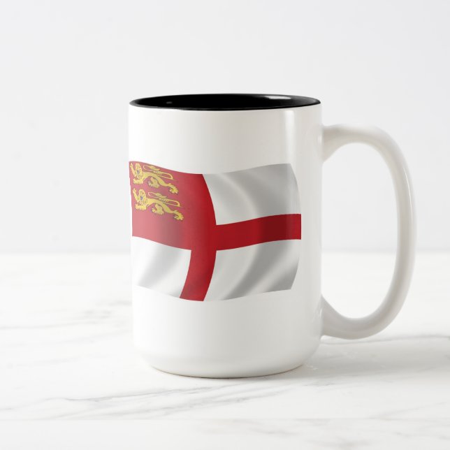 Café Em Dois Tons Caneca da Bandeira de Sark (Direita)