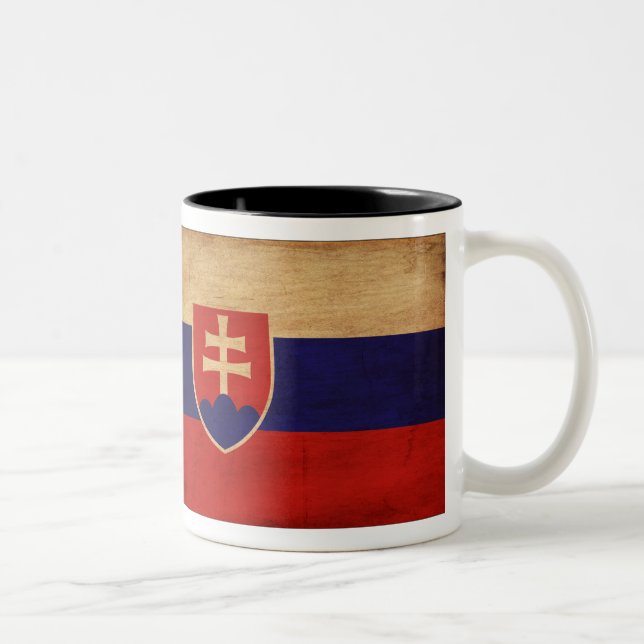 Café Em Dois Tons Caneca da bandeira de Slovakia (Direita)