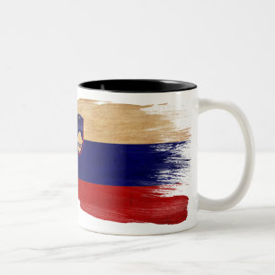 Café Em Dois Tons Caneca da bandeira de Slovenia