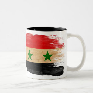 Café Em Dois Tons Caneca da bandeira de Syria