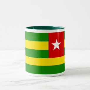 Café Em Dois Tons Caneca da bandeira de Togo