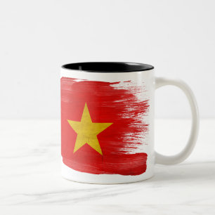 Café Em Dois Tons Caneca da bandeira de Vietnam