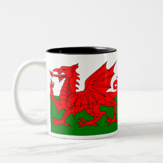 Café Em Dois Tons Caneca da bandeira de Wales