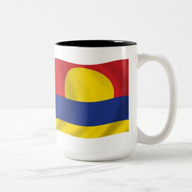 Café Em Dois Tons Caneca da Bandeira do Atol de Palmyra (Direita)