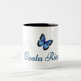 Café Em Dois Tons Caneca da borboleta de Costa Rica Morpho