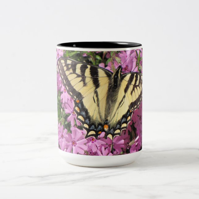 Café Em Dois Tons Caneca da borboleta de Swallowtail do tigre (Centro)