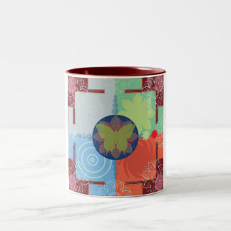 Café Em Dois Tons Caneca da borboleta de Tibet