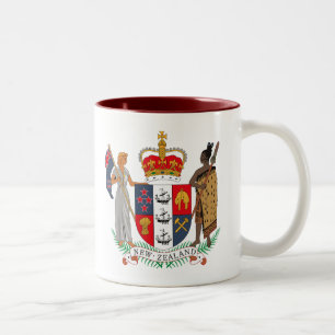 Café Em Dois Tons Caneca da brasão de Nova Zelândia