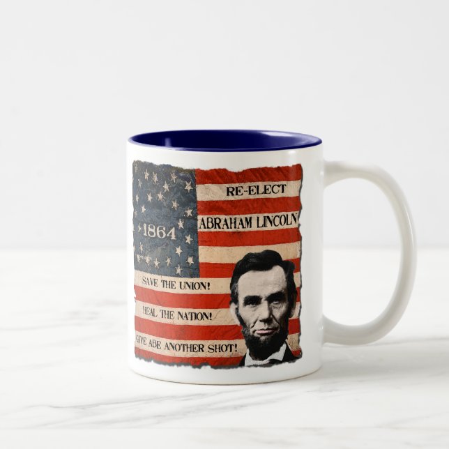 Café Em Dois Tons Caneca da campanha de Abraham Lincoln (Direita)