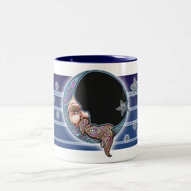 Café Em Dois Tons Caneca da cara de lua de Knotwork (Centro)