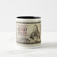 Caneca da cédula de Checoslováquia 10 Korun