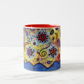 Café Em Dois Tons Caneca da celebração do floco de neve