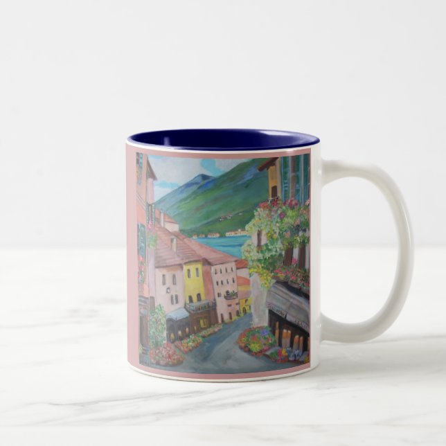 Café Em Dois Tons Caneca da cidade de Bellagio (Direita)