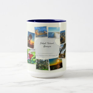 Café Em Dois Tons Caneca da colagem da ilha de Jekyll, Geórgia
