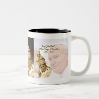 Café Em Dois Tons Caneca da colagem de Papa João Paulo II