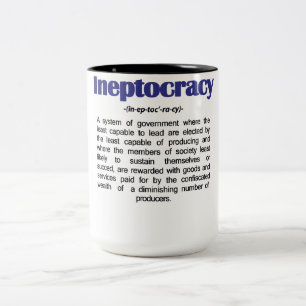 Café Em Dois Tons Caneca da definição de Ineptocracy