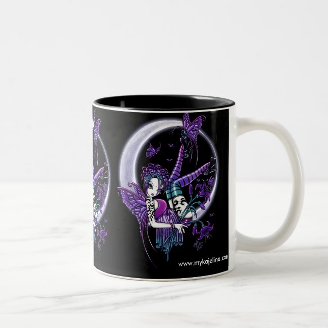Café Em Dois Tons Caneca da fada da lua da borboleta de Paige (Direita)