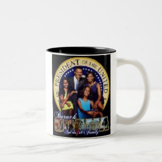 Café Em Dois Tons Caneca da família de Obama